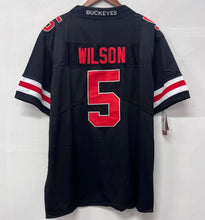 Garrett Wilson Ohio State Buckeyes jersey black with red numbers