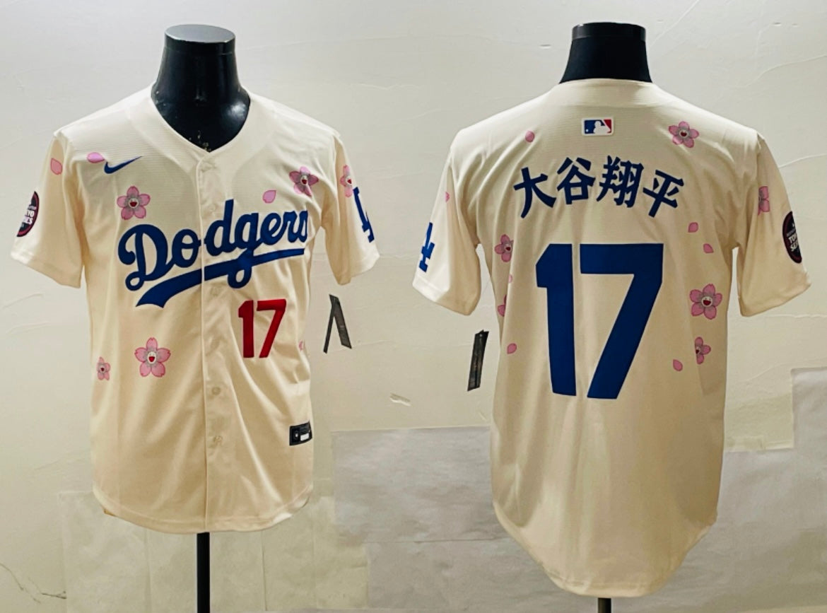 Shohei Ohtani Los Angeles Dodgers Official MLB Nike jersey flowers