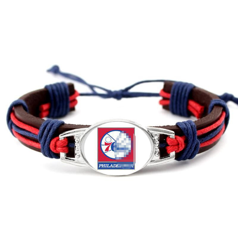 Philadelphia 76ers NBA leather bracelet one size fits all
