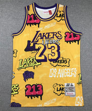 Lebron James Los Angeles Lakers Graffiti Jersey made by Mitchell & Ness