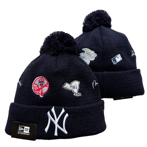 New York Yankees MLB New Era winter Hat with Pom Pom