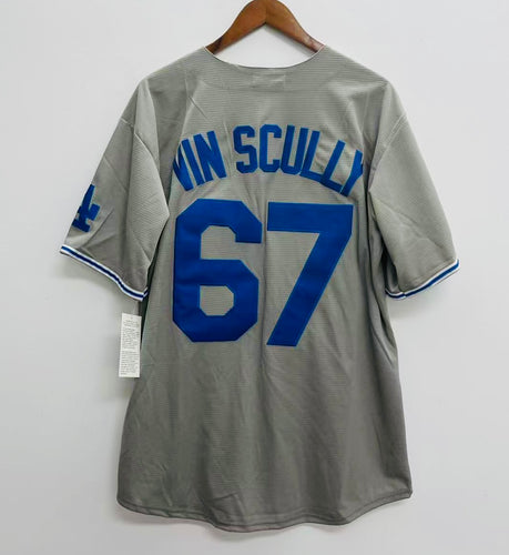 Vin Scully Los Angeles Dodgers Jersey Mitchell & Ness gray