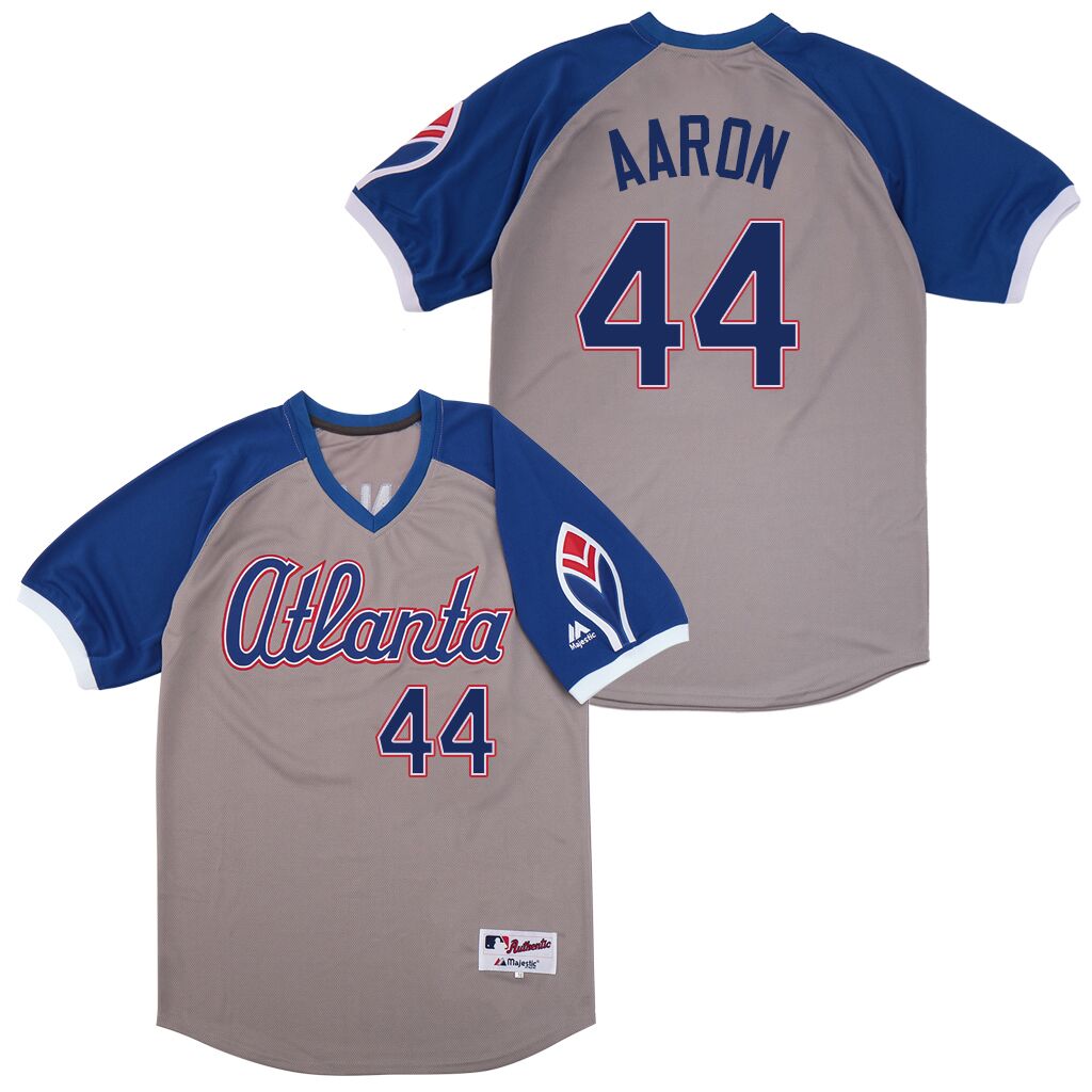 Hank Aaron Atlanta Milwaukee Braves Jersey Majestic