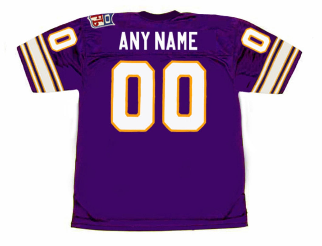 Any name & Number customized 1969 Minnesota Vikings NFL Mitchell & Ness jersey purple