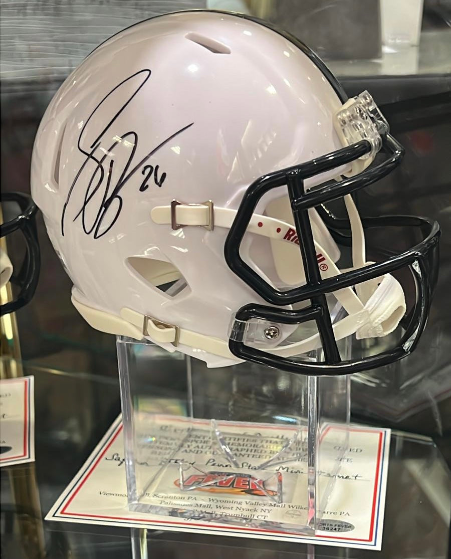 Saquon Barkley Autographed Penn State Mini Helmet with COA