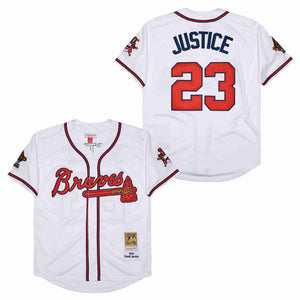 David Justice Atlanta Braves 1995 Mitchell & Ness white