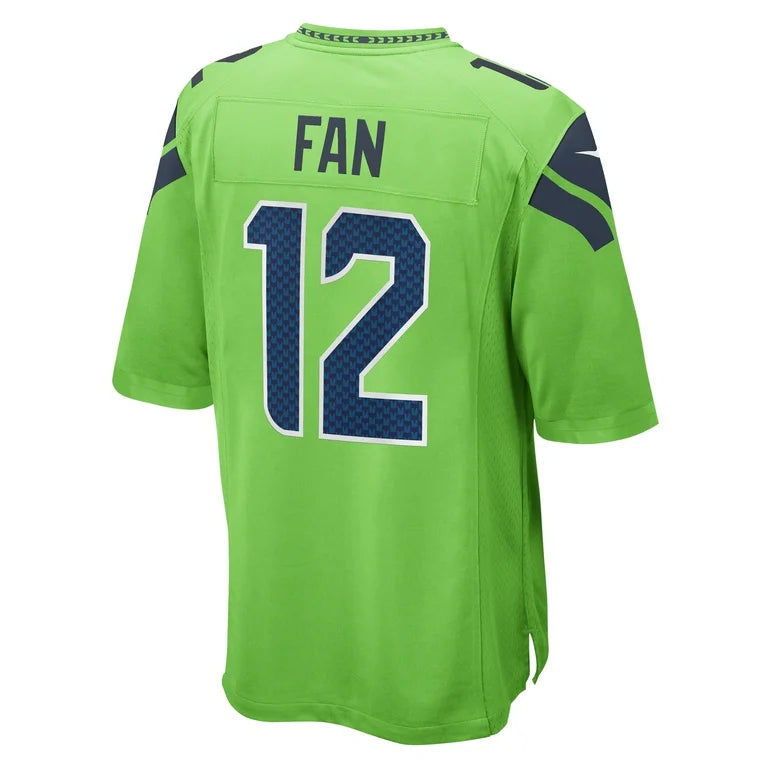 Seattle Seahawks 12 FAN Official NFL Jersey Nike neon green