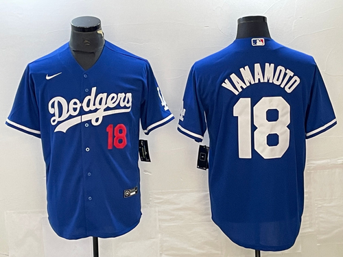 Yoshinobu Yamamoto Los Angeles Dodgers Official MLB Nike Jersey blue