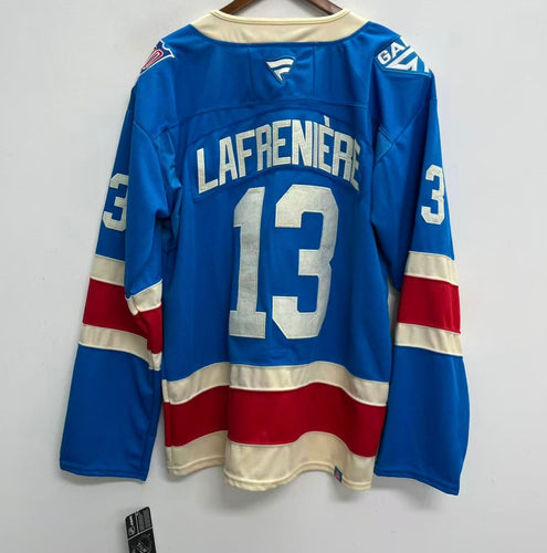 Youth/Kids New York Rangers #13 Alexis Lafreniere Fanatics 100th Anniversary Premium Centennial Jersey