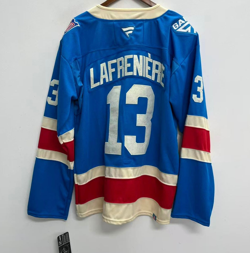 Youth/Kids New York Rangers #13 Alexis Lafreniere Fanatics 100th Anniversary Premium Centennial Jersey