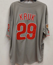 John Kruk Philadelphia Phillies 1993 World Series Jersey Majestic gray