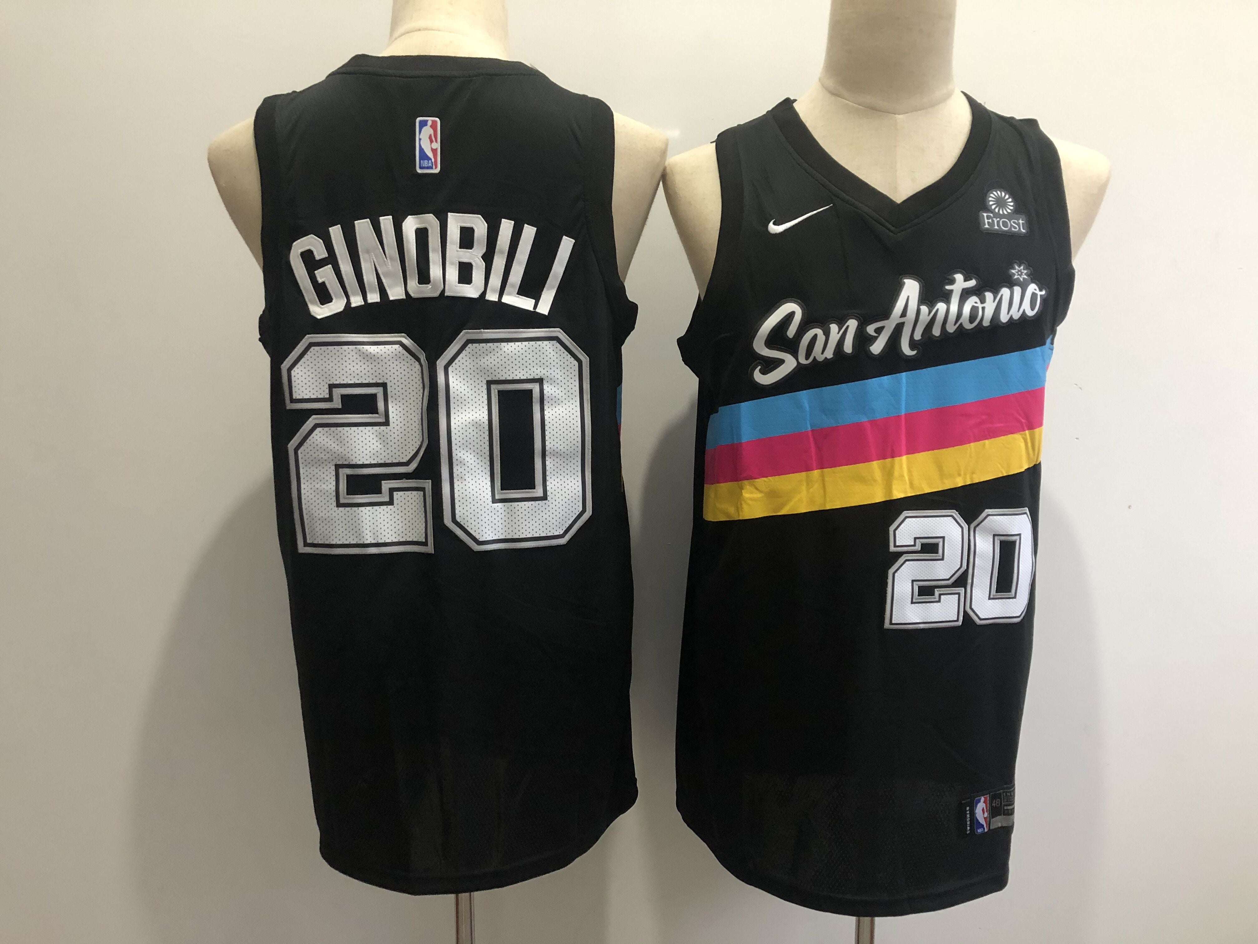 GINOBILI#20 Spurs Black NBA Jersey S-XXL