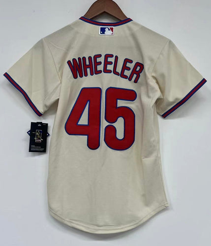 Zack Wheeler Philadelphia Phillies Official MLB Nike Jersey cream