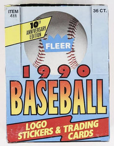 1990 Fleer Baseball wax box 36 packs