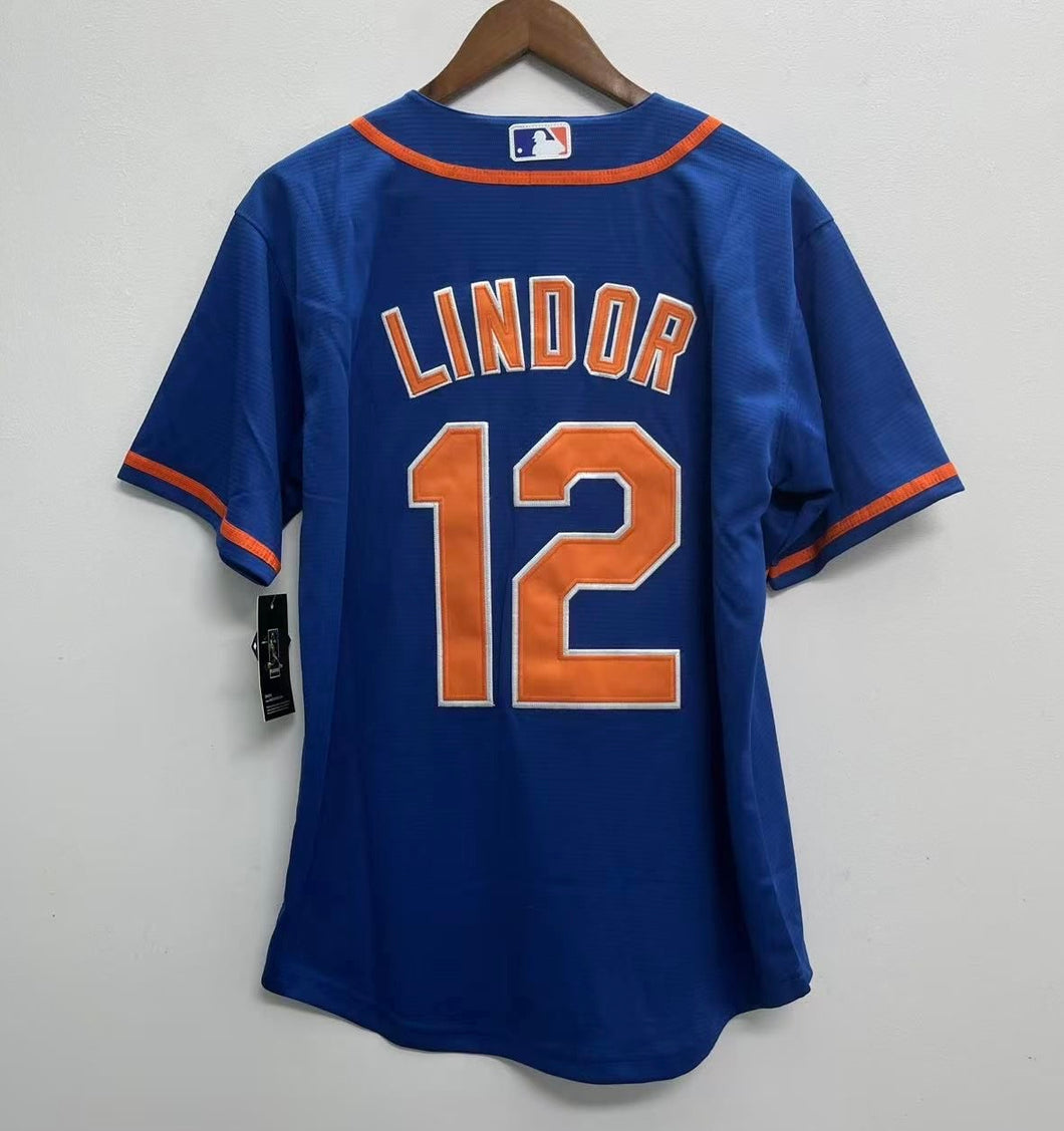 Francisco Lindor New York Mets official MLB Nike Jersey blue