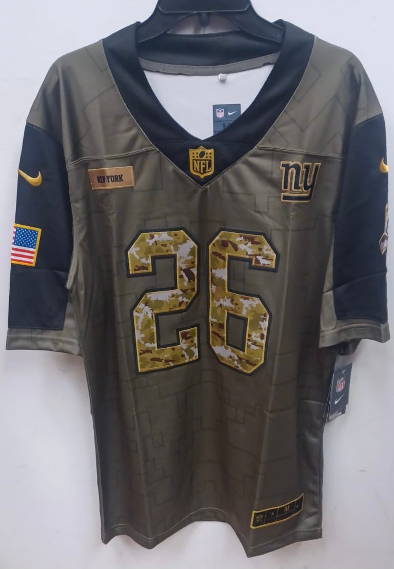 Nike New York Giants No26 Saquon Barkley Olive Men's Stitched NFL Limited 2017 Salute To Service Jersey