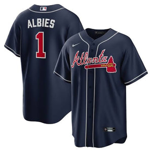 Ozzie Albies Atlanta Braves Official MLB Nike Jersey dark blue