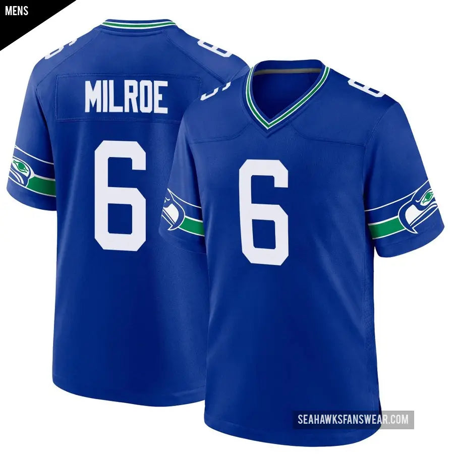 Jalen Milroe Seattle Seahawks Official NFL Nike Classic Retro  Jersey