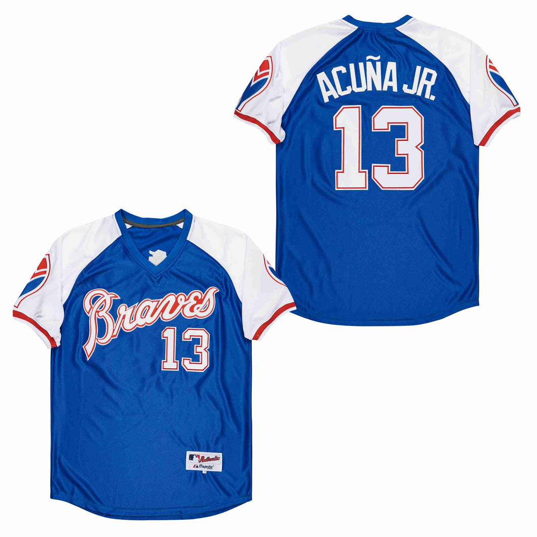 Ronald Acuña Jr. Atlanta Braves Jersey Majestic pullover