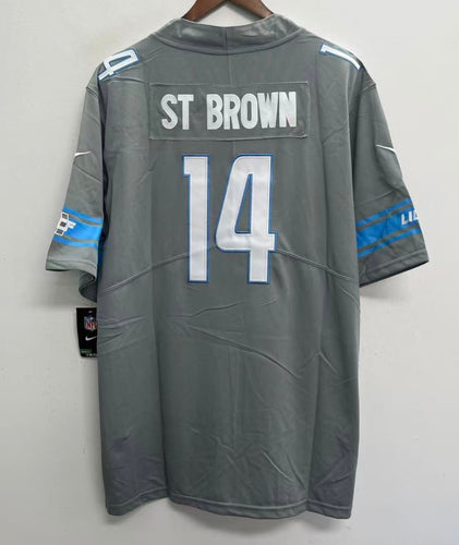 Amon-Ra ST Brown Detroit Lions Official NFL Nike Jersey gray