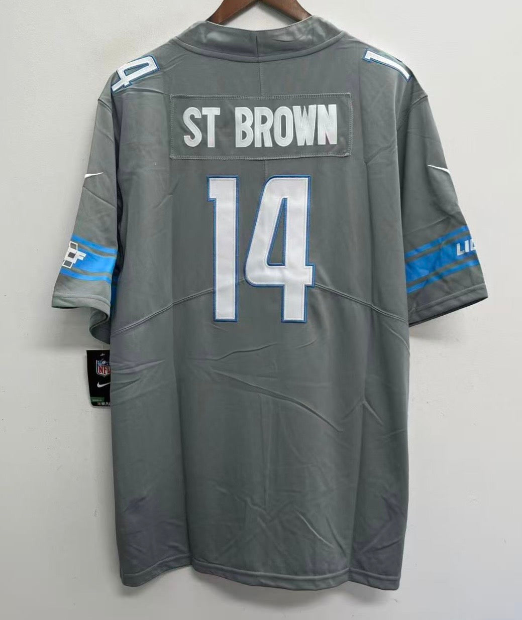 Amon-Ra ST Brown Detroit Lions Official NFL Nike Jersey gray