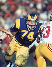 Merlin Olsen 1974 Los Angeles Rams NFL Mitchell & Ness Jersey blue