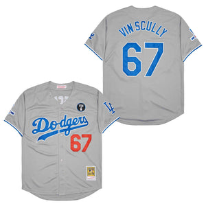 Vin Scully Los Angeles Dodgers Jersey Mitchell & Ness gray