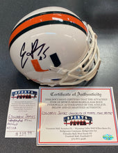 Edgerrin James Autographed Miami Hurricanes Mini Helmet with COA