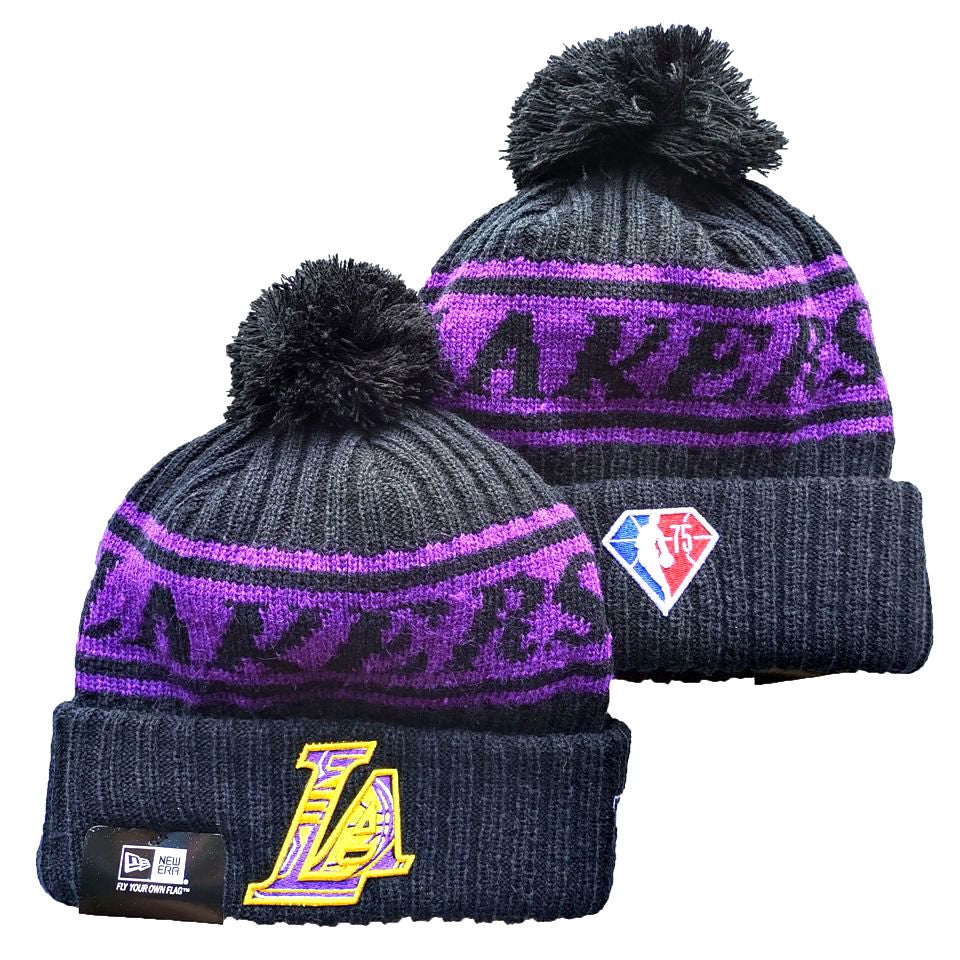 Los Angeles Lakers NBA New Era winter Hat with Pom Pom