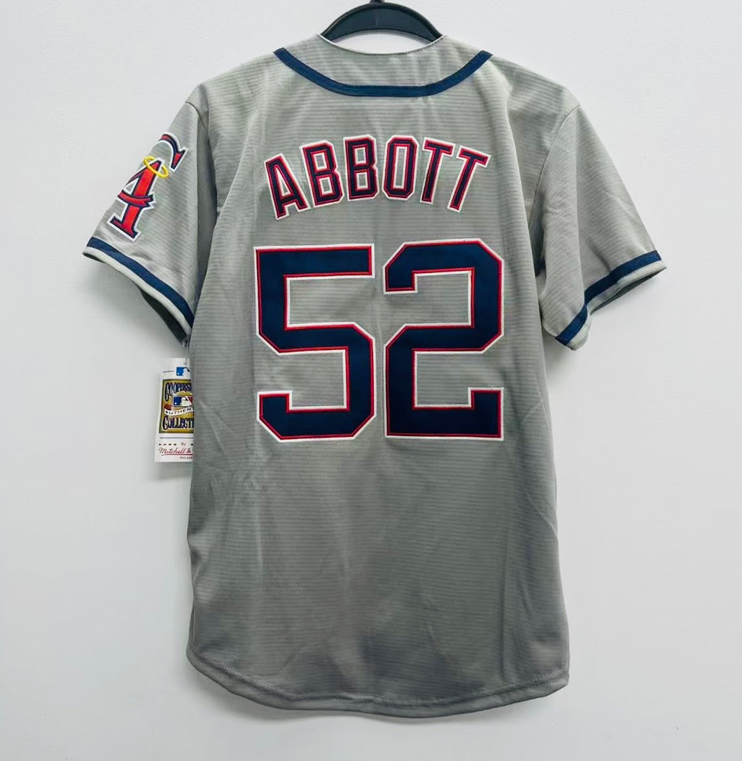 Jim Abbott YOUTH KIDS Anaheim Angels Official MLB Majestic Jersey gray