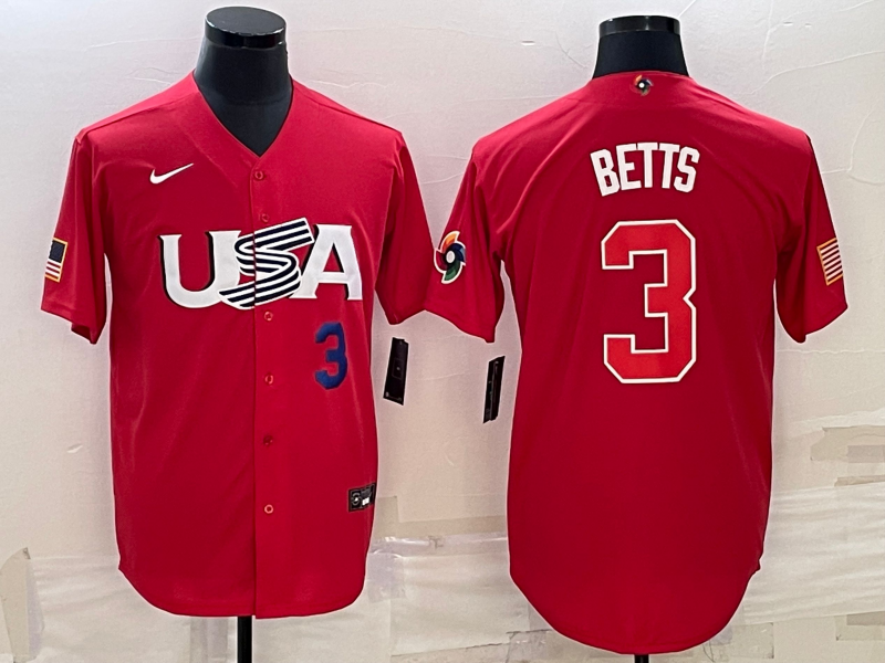 Mookie Betts Team USA Baseball jersey Nike Red – Classic Authentics