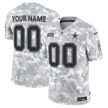 Any name & Number customized Dallas Cowboys Official NFL Nike Salute to Service Jersey