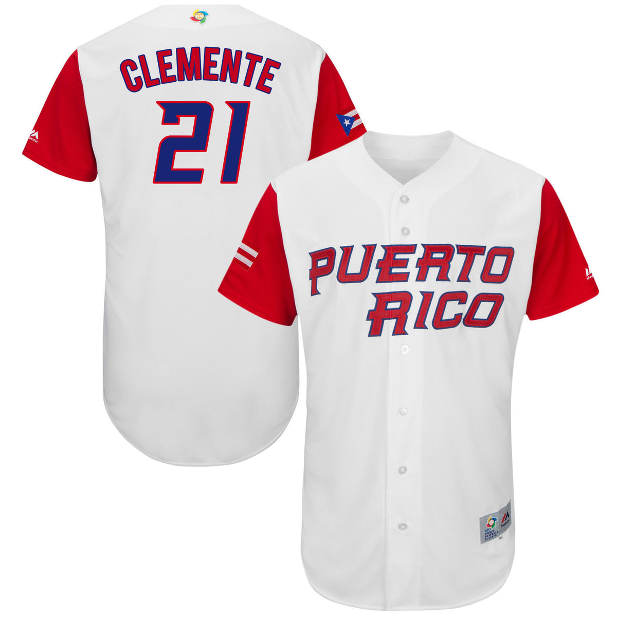 Roberto Clemente Puerto Rico jersey Majestic â Classic Authentics