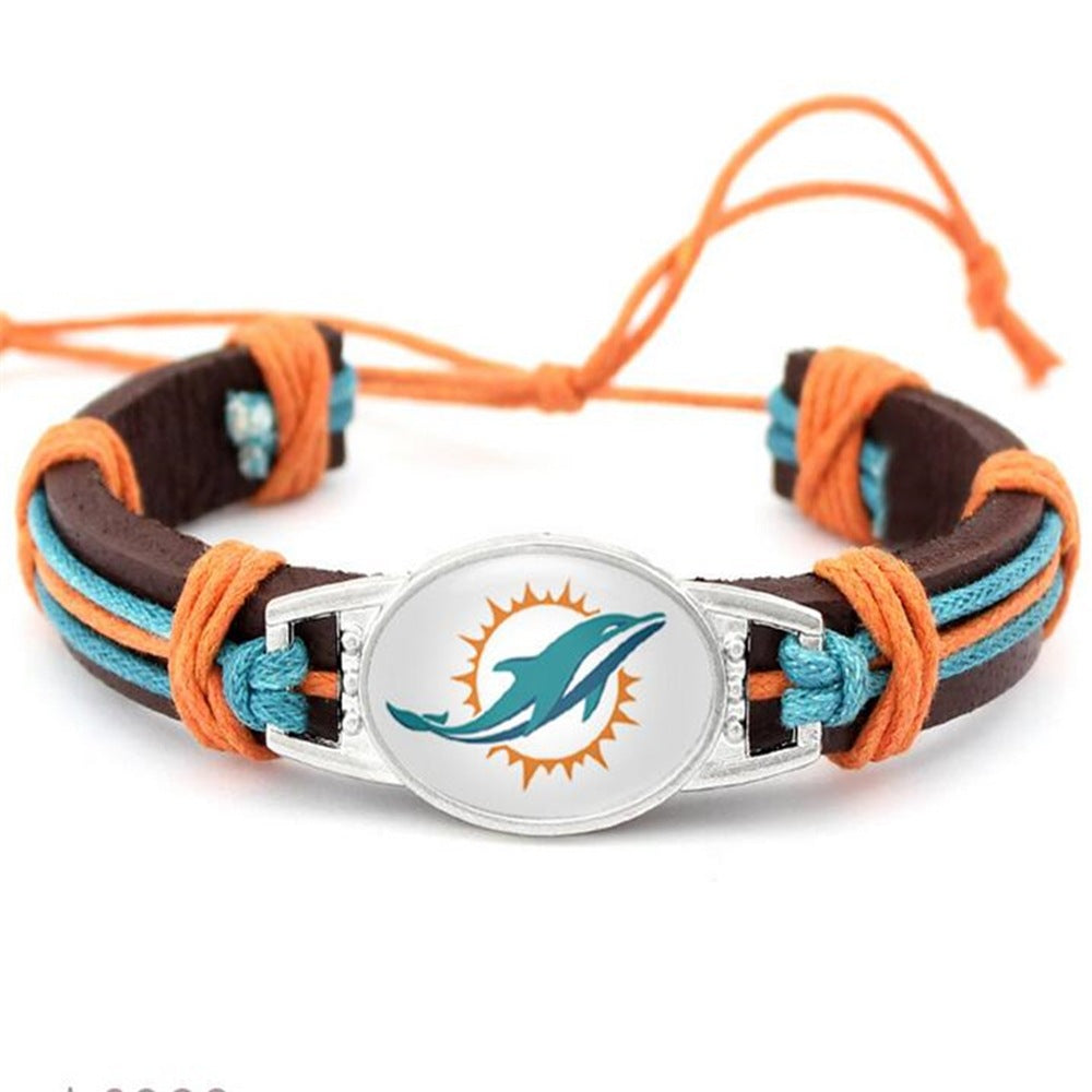 Miami Dolphins NFL leather bracelet