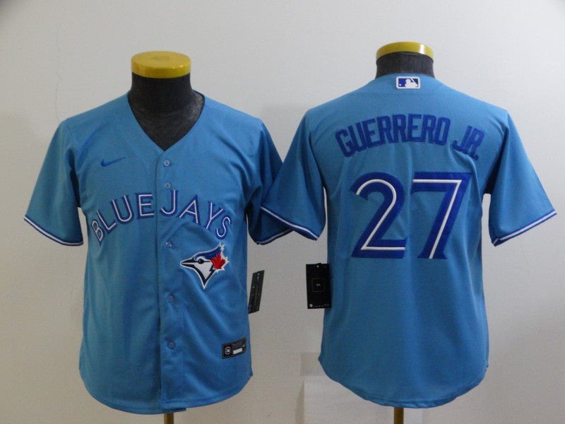 Vladimir Guerrero Jr. Toronto Blue Jays MLB Boys Youth 8-20 Player Jersey  (Blue Alternate, Youth Large 14-16)