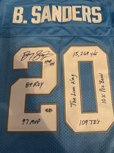 Barry Sanders autographed Detroit Lions Mitchell & Ness jersey With many inscriptions