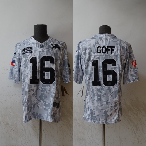 Jared Goff Detroit Lions 2024 military salute to service Jersey Nike