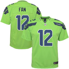 Seattle Seahawks 12 FAN Official NFL Jersey Nike neon green