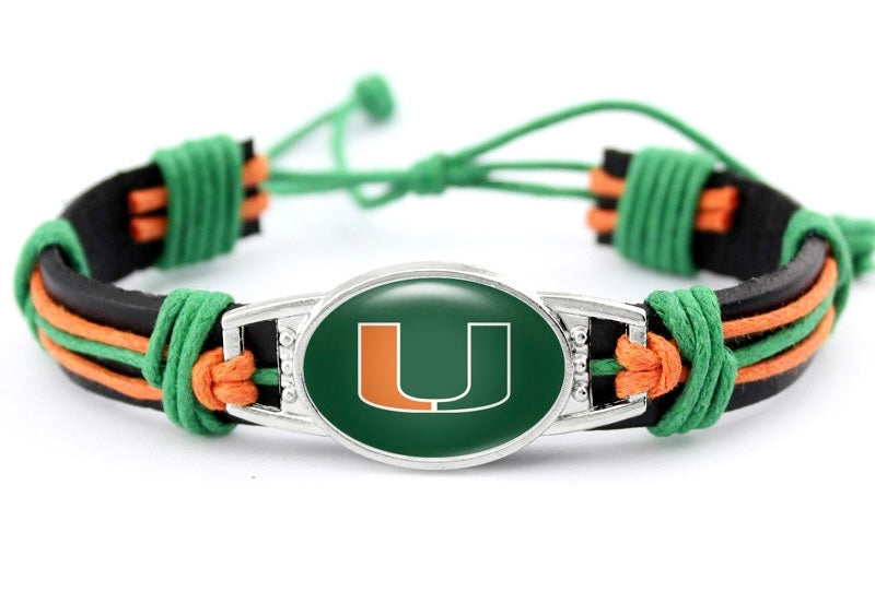 Miami Hurricanes leather bracelet