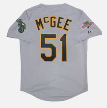 Willie McGee Oakland A’s Athletics 1990 World Series Jersey Majestic gray
