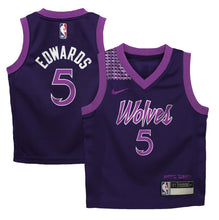 Anthony Edwards YOUTH KIDS Minnesota Timberwolves Official NBA Nike Jersey Purple