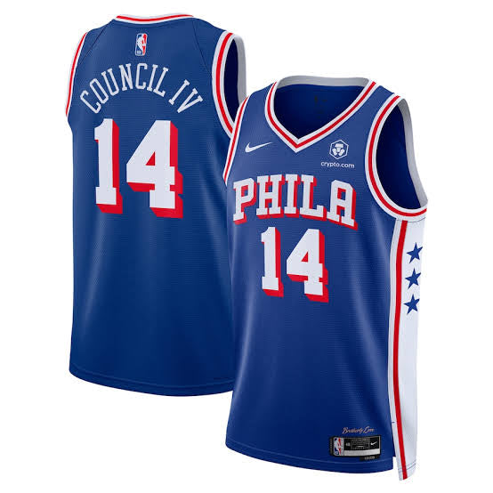 Ricky Council Philadelphia 76ers Official NBA Jersey Blue