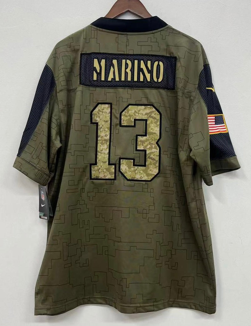 Nike Miami Dolphins No13 Dan Marino Olive Women's Stitched NFL Limited 2017 Salute to Service Jersey