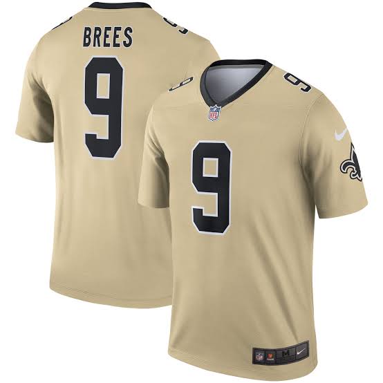Drew Brees New Orleans Saints Official NFL Nike Jersey gold