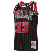 Scottie Pippen Chicago Bulls YOUTH Official NBA Mitchell & Ness Jersey black pinstripes