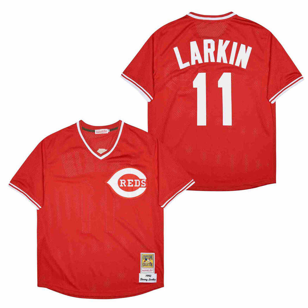 Barry Larkin Cincinnati Reds Jersey Mitchell & Ness red