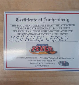 Josh Allen autographed Buffalo Bills jersey photo signing COA