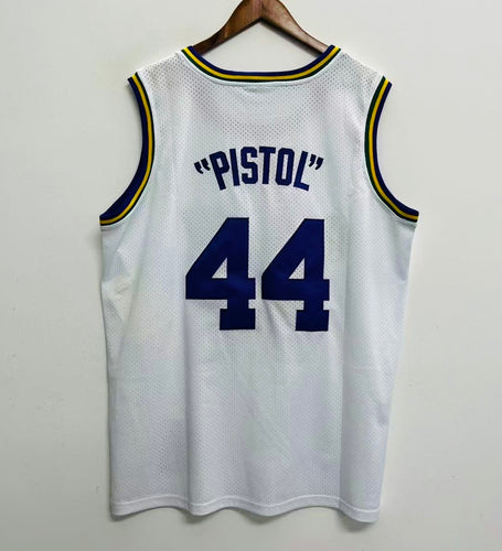 Pistol Pete Maravich New Orleans Utah Jazz Jersey Mitchell & Ness white