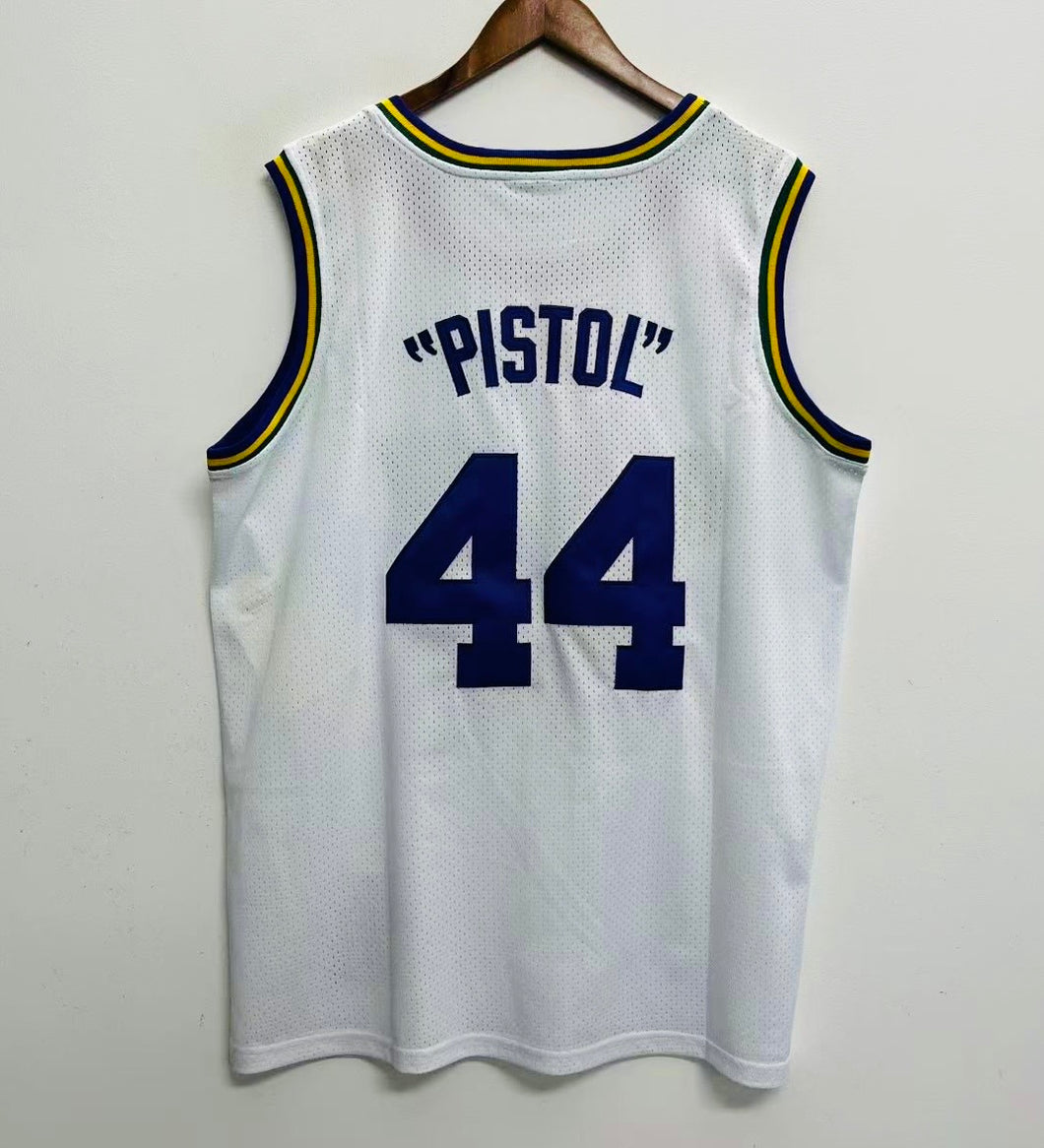 Pistol Pete Maravich New Orleans Utah Jazz Jersey Mitchell & Ness white