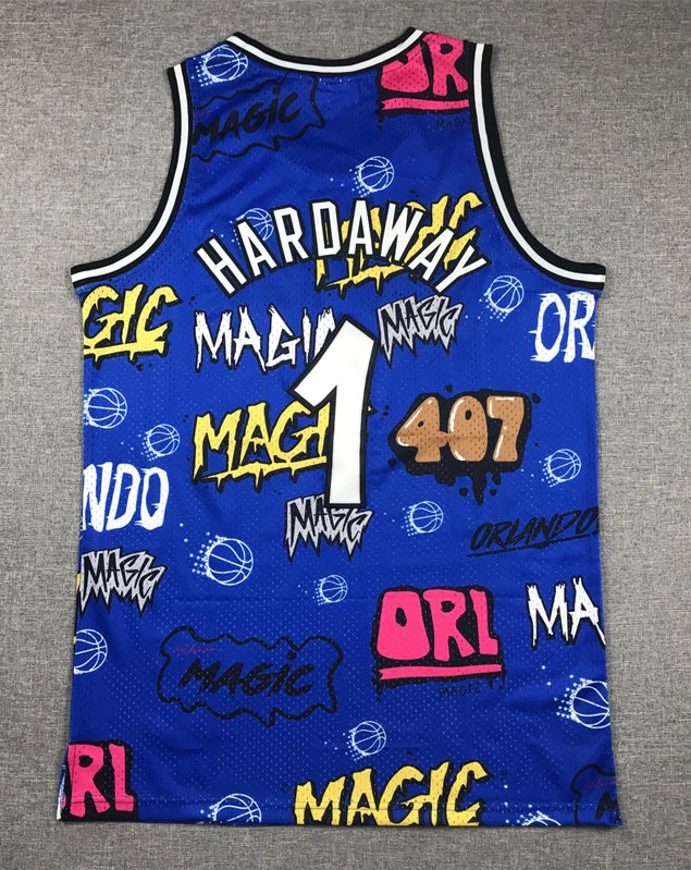 Anfernee Penny Hardaway Orlando Magic Official NBA Mitchell & Ness Graffiti Jersey